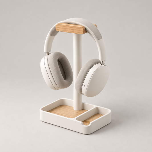 riuqlu® Premium Headphone Stand with Organizer Tray